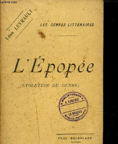 L'EPOPEE ( Evolution du genre ) - Collection les genres littéraires