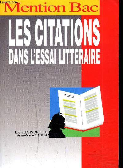 LES CITATIONS DANS L'ESSAI LITTERAIRE - COLLECTION MENTION BAC