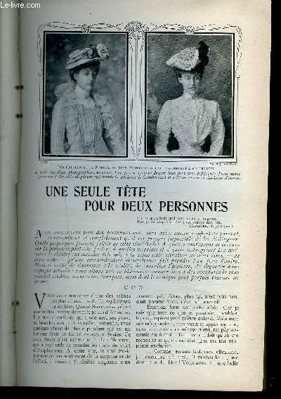 UNE SEULE TETE POUR DEUX PERSONNES