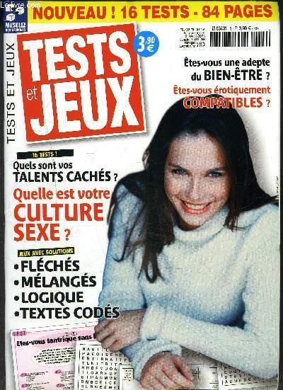 3 MAGAZINES- TESTS ET JEUX-MOTS CROISES CODES-JEUX NOTRE TEMPS/ OCTOBRE 2003