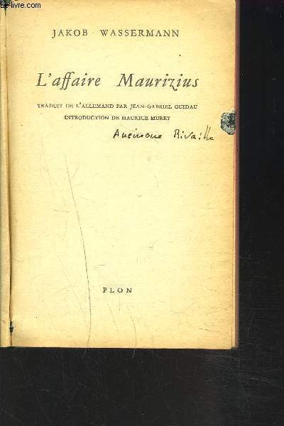 L'AFFAIRE MAURIZIUS
