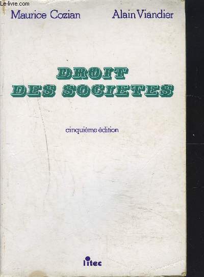 DROIT DES SOCIETES cinquime ditions