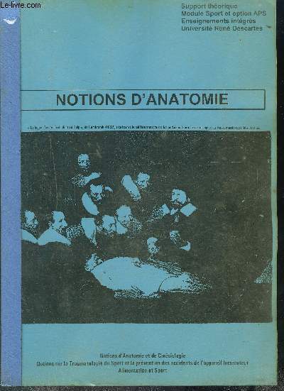 NOTIONS D'ANATOMIE