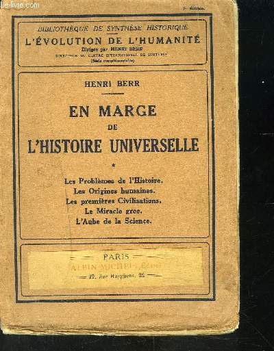 EN MARGE DE L HISTOIRE UNIVERSELLE