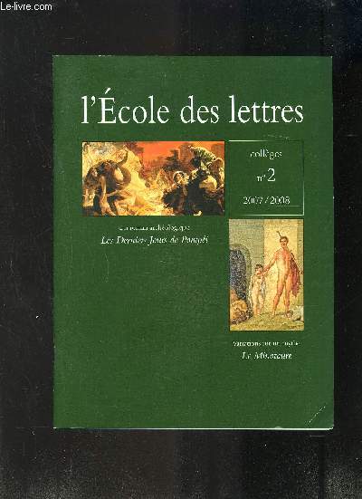L ECOLE DES LETTRES- COLLEGES N2 - 2007-2008- LE MINOTAURE, DE NATHANIEL HAWTHORNE-...-LATIN- LECTURE D ALBUMS- BANDE DESSINEE- ETUDE D UN ALBUM- MAITRISE DE LA LANGUE...
