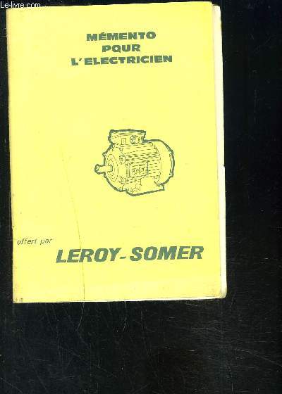 MEMENTO POUR L ELECTRICIEN- DECEMBRE 1968