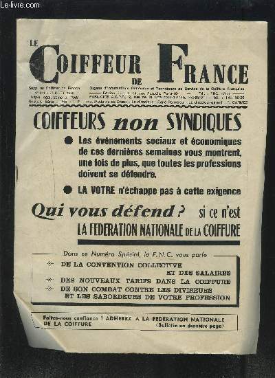 LE COIFFEUR DE FRANCE- SUPP. N211- JUILLET 1968- ORGANE D INFORMATIONS GENERALES ET TECHNIQUES AU SERVICE DE LA COIFFURE FRANCAISE