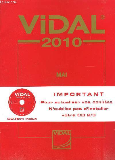 VIDAL MAI 2010- VENDU SANS LE CD-ROM