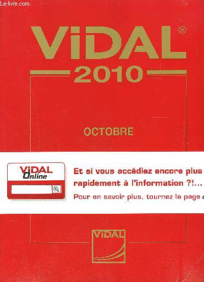 VIDAL OCTOBRE 2010- VENDU SANS LE CD-ROM