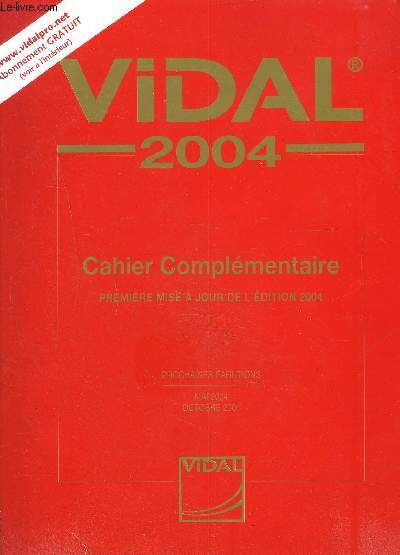 VIDAL- CAHIER COMPLEMENTAIRE