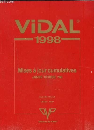 VIDAL 1998- MISES A JOUR CUMULATIVES JANVIER/OCTOBRE 1998