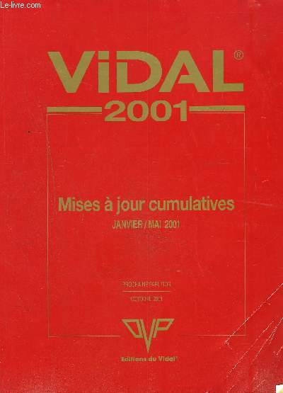 VIDAL- MISES A JOUR CUMULATIVES JANVIER/MAI 2001