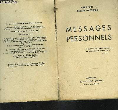 MESSAGES PERSONNELS