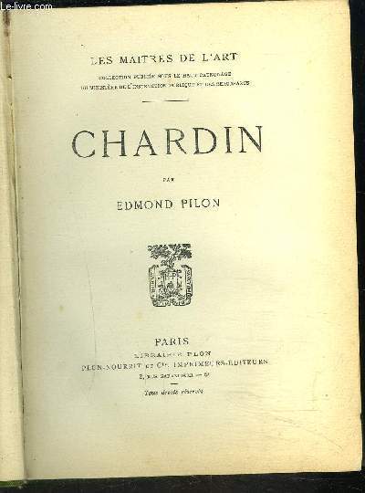 CHARDIN- COLLECTION LES MAITRES DE L ART