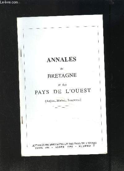 ANNALES DE BRETAGNE ET DES PAYS DE L OUEST- ANJOU, MAINE, TOURAINE- TOME 100- N3- NANTES ET LE COMMERCE ATLANTIQUE: LES RELATIONS AVEC BILBAO AU XVIe S.
