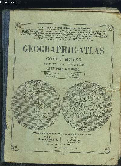 GEOGRAPHIE ATLAS DU COURS MOYEN- TEXTE ET CARTES PAR UNE REUNION DE PROFESSEURS- N127