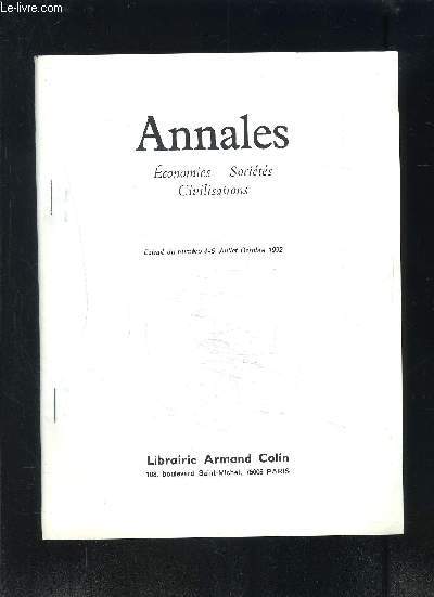 ANNALES ECONOMIES SOCIETES CIVILISATIONS- EXTRAIT DU N4-5, JUILL-OCT 1992