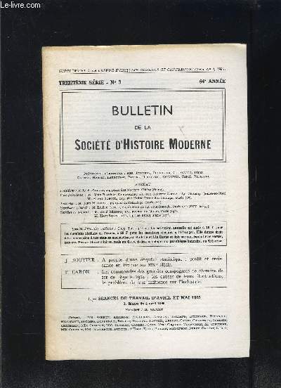 BULLETIN DE LA SOCIETE D HISTOIRE MODERNE- N3- 13me srie- 64me anne- A propos d'une enqute statistique: profit et croissance en France au XIXe s- Les commandes des grandes compagnies de chemins de fer de 1850  1914...