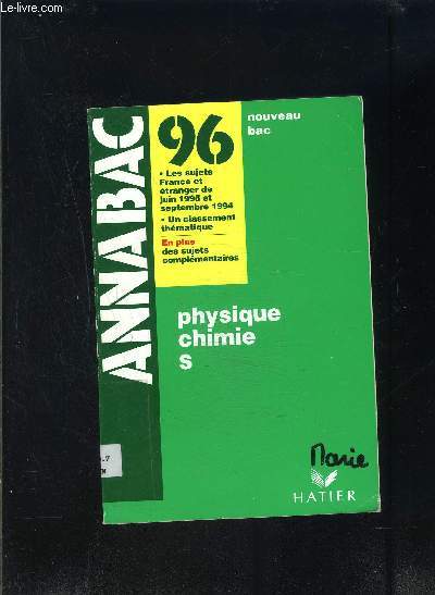 ANNABAC 96- PHYSIQUE CHIMIE S