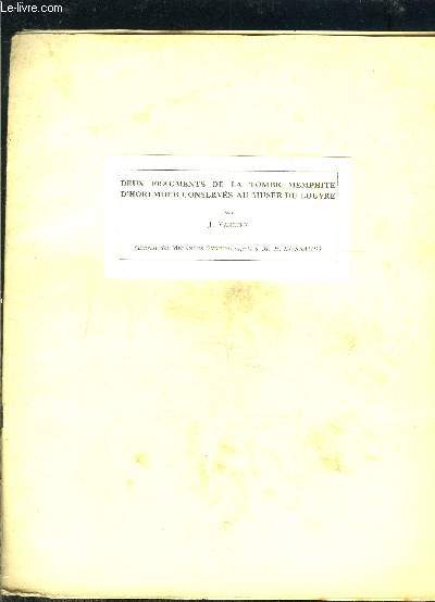 DEUX FRAGMENTS DE LA TOMBE MEMPHITE D HOREMHEB CONSERVES AU MUSEE DU LOUVRE- EXTRAITS DES MELANGES SYRIENS OFFERTS A M R DUSSAUD