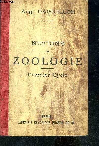 NOTIONS ZOOLOGIE- PREMIER CYCLE- A l'usage de l'enseignement secondaire