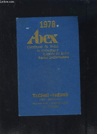 AGENDA ABEX 1978- complt par un particulier