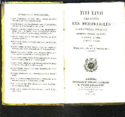 TITUS LIVIUS EXCERPTA RES MEMORABILES NARRATIONES SELECTAE- Texte en latin