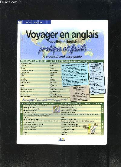 1 PLAQUETTE PETIT GUIDE N132- VOYAGER EN ANGLAIS- PRATIQUE ET FACILE- en franais et anglais