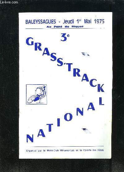 1 PLAQUETTE PROGRAMME GRASS TRACK NATIONAL 1 MAI 1975 - BALEYSSAGUES AU PONT DE RIQUET- MOTO CLUB MIRAMONTAIS