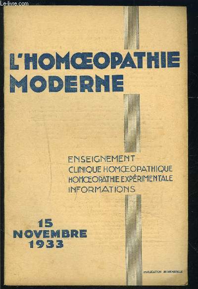 L HOMEOPATHIE MODERNE- N18- NOV 1933- ASTHME