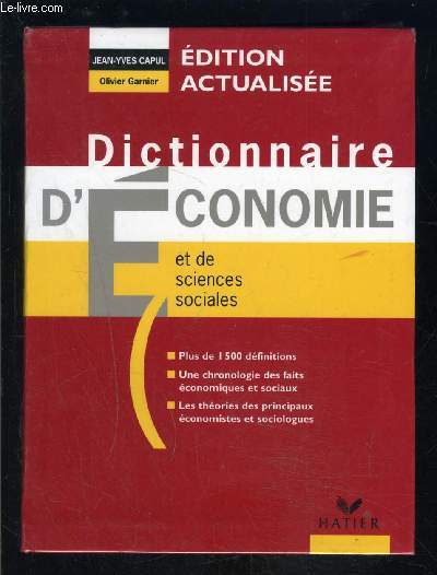 DICTIONNAIRE D ECONOMIE ET DE SCIENCES SOCIALES