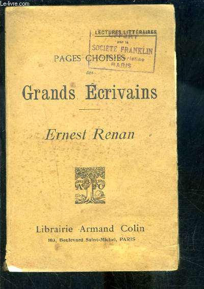 PAGES CHOISIES DES GRANDS ECRIVAINS