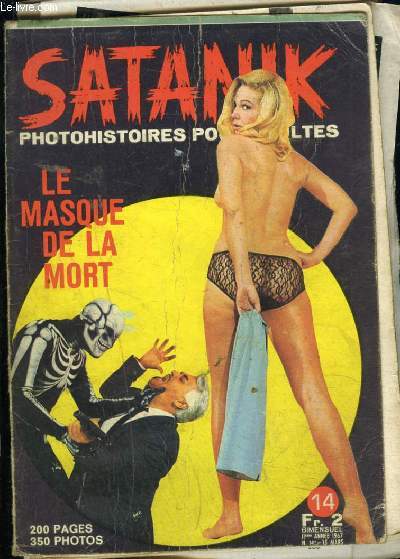 SATANIK- LE MASQUE DE LA MORT- N14- ANNEE 2- 15 MARS 1967- ROMAN PHOTO POUR ADULTES