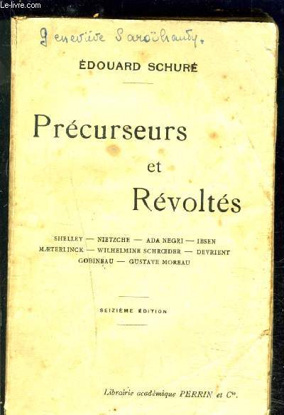 PRECURSEURS ET REVOLTES