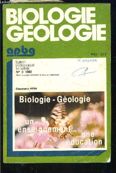 BIOLOGIE GEOLOGIE- FASC. 245 N3- ASSOCIATIONS DES PROFESSEURS- rosion chimique en rgion calacaire- gologie, biologie et EMT: l'eau  Cognin- les microbes dans l'alimentation...