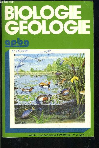 BIOLOGIE GEOLOGIE- FASC. 264- N2- ASSOCIATIONS DES PROFESSEURS- le dplacement d'une plaque ocanique- les notions d'habitude et d'accoutumance- cologie des sols...