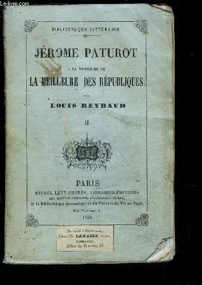 A LA RECHERCHE DES REPUBLIQUES PAR LOUIS REYBAUD TOME 2