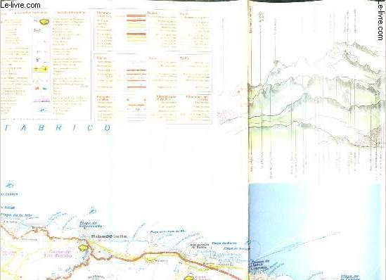 1 PLAN dpliant en couleurs: COSTA VERDE- PICOS DE EUROPA - de dimension:120 x 50 cm environ-  l'chelle: 1/200.000