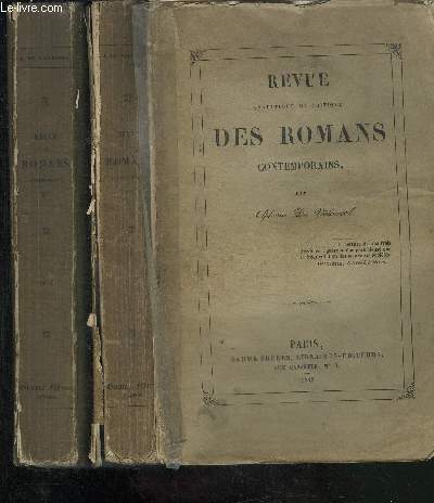 REVUE ANALYTIQUE ET CRITIQUE DES ROMANS CONTEMPORAINS- 2 TOMES EN 2 VOLUMES