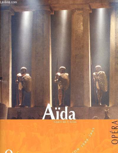 PLAQUETTE - AIDA - OPERA EN 4 ACTES