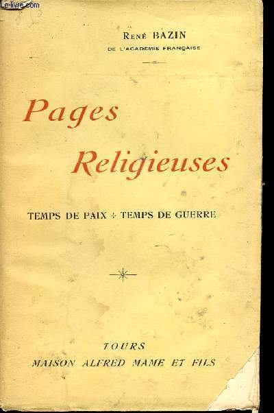 PAGES RELIGIEUSES - TEMPS DE GUERRE