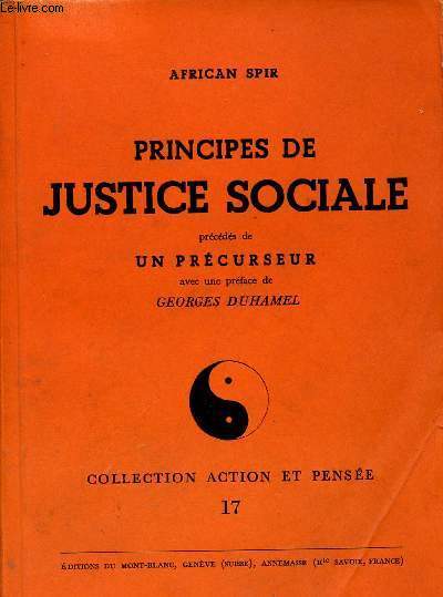 PRINCIPES DE JUSTICE SOCIALE PRECEDES DE UN PRECURSEUR - N17