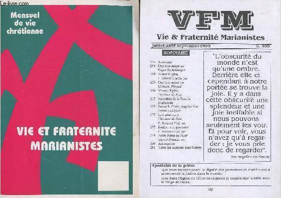 MENSUEL DE VIE CHRETIENNE - SOMMAIRE : Que tous soient un Roger BICHELBERGER, Vivante Eglise Christine de Seze, Suivre le Christ jusqu'au bout Jacques Moysson, Notre Dame du Pilier Marcel Schmitt, etc...