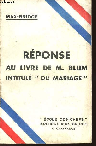 REPONSE AU LIVRE DE M. BLUM - INTITULE 