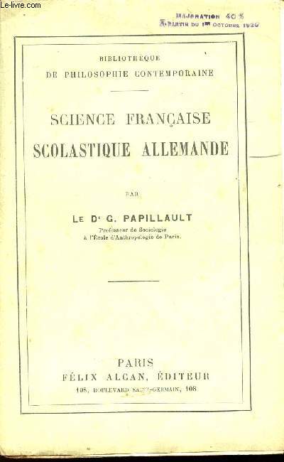 SCIENCE FRANCAISE SCOLASTIQUE ALLEMANDE