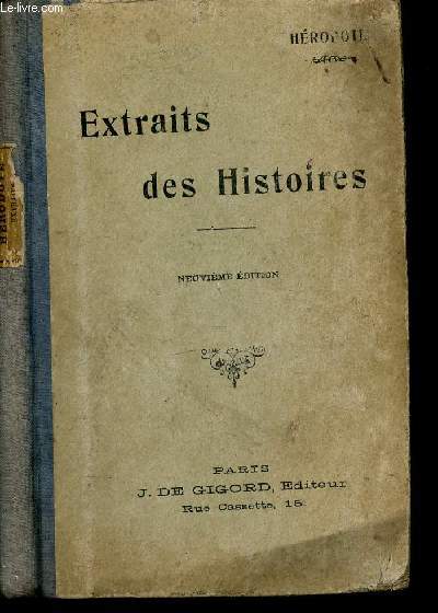 EXTRAITS DES HISTOIRES D'HERODOTE