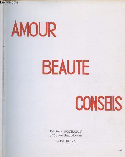 AMOUR BEAUTE CONSEILS - TOME II