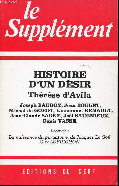 LE SUPPLEMENT - SEPTEMBRE 1983 - N146 - HISTOIRE D'UN DESIR THERESE D'AVILA.