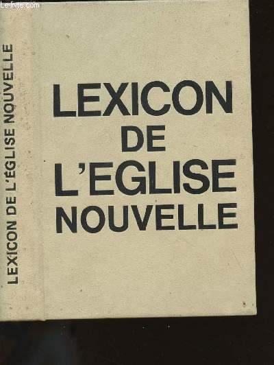 LEXICON DE L'EGLISE NOUVELLE.