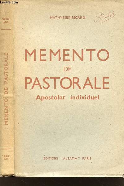 MEMENTO DE PASTORALE - APOSTOLAT INDIVIDUEL.